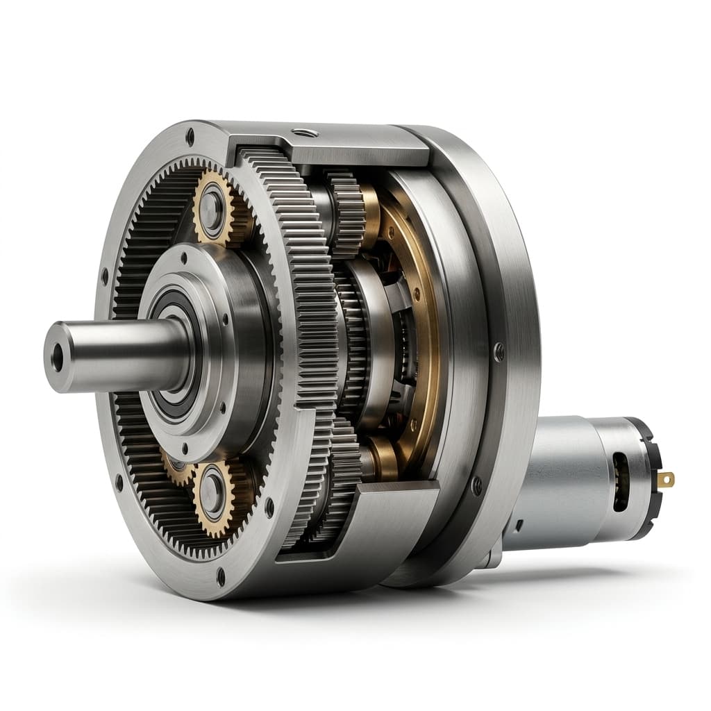 Custom planetary gear motor with modified shaft and gearbox package for OEM assembly
