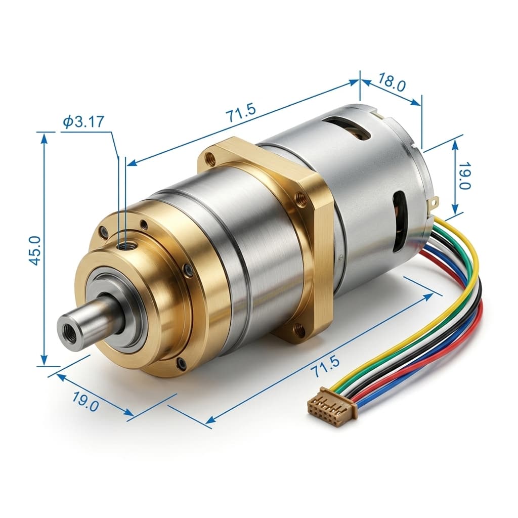 Micro DC planetary gear motor sample for speed ratio and shaft customization review