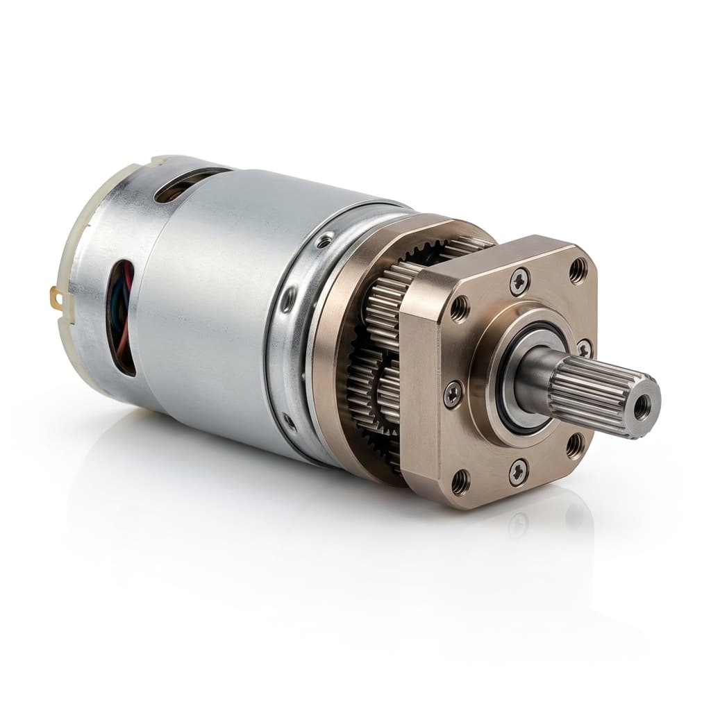 Right angle planetary gear motor for compact service robot and AGV layouts